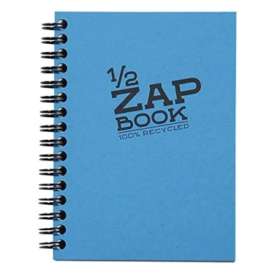 Abbildung von Clairefontaine 8348C Skizzenblock 1/2 Zap Book mit Spiralbindung (ideal für Skizzen &amp; Zeichnungen, geeignet Trockentechniken, Querformat, Din A6, 10,5 x 14,8 cm, blanko)1 Stück farbig sortiert