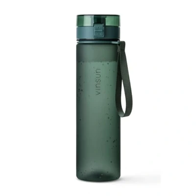 Abbildung von VINSUN Trinkflasche 1L dunkel grün auslaufsicher, Kohlensäure geeignet, BPA frei, Tritan, Einhandbedienung Leichte Wasser Flasche für Sport, Schule, Uni, Fahrrad