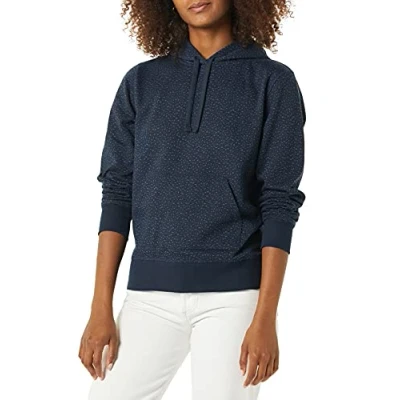 Abbildung von Amazon Essentials Damen Fleece Kapuzenpullover in normaler Passform (in Übergröße erhältlich), Marineblau Gepard, M