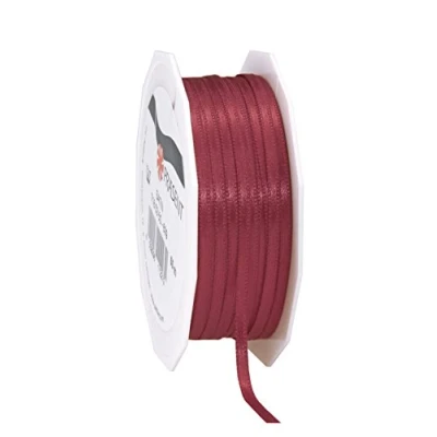 Abbildung von PRÄSENT C.E. Pattberg Satin Bordeaux, 50 m Satinband zum Einpacken von Geschenken, 3 mm Breite, Geschenkband Dekorieren &amp; Basteln, Dekoband, Anlass