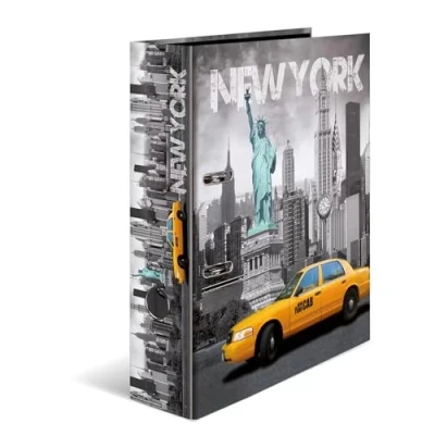 Abbildung von HERMA Ordner A4 New York USA, 7 cm breit, Kinder Ringordner mit Städte Motiv, bunter Aktenordner Innendruck für Jungen und Mädchen
