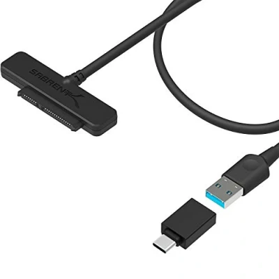 Abbildung von Sabrent USB C SATA auf 3.1 Gen 2, SSD/HDD Festplatten Adapter, zu 2,5 Zoll SATA, 10Gbps Kabel Unterstützt UASP I II III, kompatibel mit allen (EC SS31)