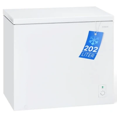 Abbildung von Bomann® Gefriertruhe mit 202L Nutzinhalt Tiefkühltruhe 4 Sterne Kennzeichnung &amp; stufenloser Temperaturregelung Lagerzeit bei Störung max.35h Freezer inkl. Gefrierkorb Eisschaber GT 7338