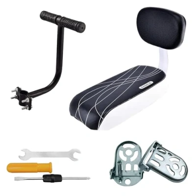 Abbildung von auvstar Kinder Sicherheits Fahrrad Rücksitz Zubehörsatz, Hinteres Sitzkissen Armlehne Fußstütze Set für Mädchen / Jungen