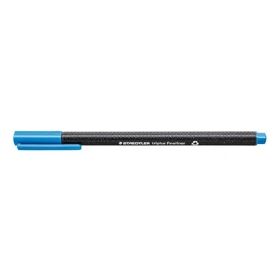 Abbildung von STAEDTLER 334 30 Triplus Fineliner (Dreikant, Superfeine, Metallgefasste Spitze, Linienbreite ca. 0,3 mm, 10 Stück) lichtblau