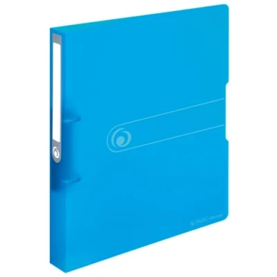 Abbildung von Herlitz 11205762 Ringbuch A4, PP, 2 Ring Kombi Mechanik, Transparent Blau, 3,8 cm Rücken, 25 mm Füllhöhe