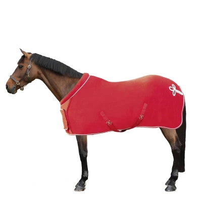 Abbildung von HKM Fleecedecke mit Kragen Dunkel Rot 115/165