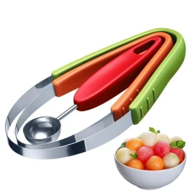 Abbildung von Westmark 3 teiliges Frucht Schneider Set Praktische Schlaufenschneider und Aushöhllöffel für Avocado, Melone, Kiwi oder andere Obst Gemüsesorten Rostfreier Edelstahl