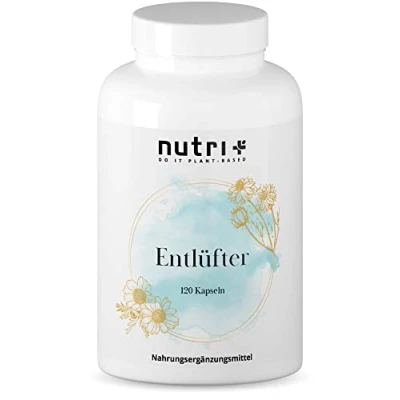Abbildung von Nutri + Entlüfter 120 Kapseln beliebt bei Blähungen &amp; Blähbauch Magen Darm Entspannung Schwarzkümmel, Anis, Curcuma, Ingwer, Fenchel von Ernährungswissenschaftlern entwickelt