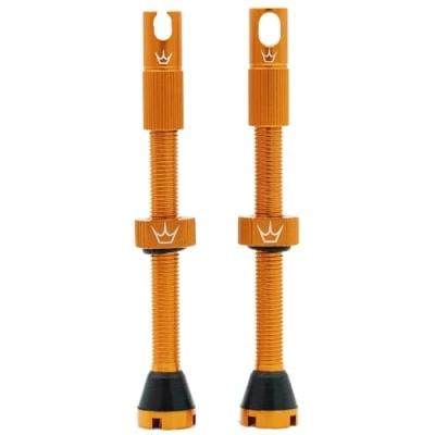 Abbildung von Peaty‘s X Chris King MK2 Tubeless Ventile Presta Integrierte Speichenschlüssel und Ventilkernentfernungskappen, Mountainbike, Straßen Fahrradreifen, Einsatzkompatibel, 7075 Aluminium 60 mm, Mango