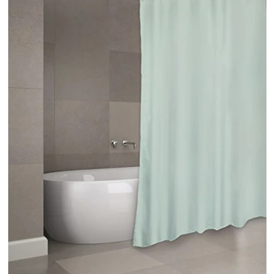 Abbildung von MSV Cotexsa by Premium Anti Schimmel Textil Duschvorhang Bakteriell, waschbar, 100% wasserdicht, mit 12 Duschvorhangringen Polyester, „Evergreen“ Grün 180x200cm Made in Spain