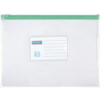 Abbildung von DONAU 1797001PL 00 Reißverschlussbeutel/Reißverschlusstasche, PVC, A5, transparent