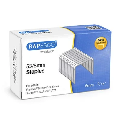 Abbildung von Rapesco 0750 53/8mm verzinkte Tackerklammern, 5000 Stück
