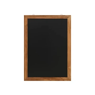 Abbildung von EUROPEL Kreidetafel mit schwarzer Melaminschicht, Rahmen aus lackiertem Kiefernholz, Naturholzfarbe, Abmessungen 50x70cm, Wandbefestigung, Hoch oder Querformat, für flüssige Kreidemarker