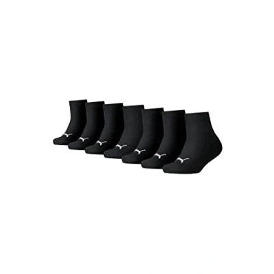 Abbildung von PUMA KIDS Quarter Socken Sneaker Gr. 23 42 für Mädchen und Jungen 7 Paar , Farbe:Black, &amp; Strümpfe:23 26