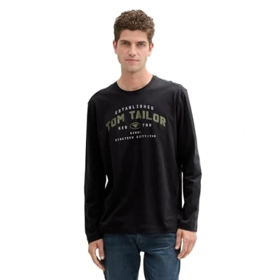 Abbildung von TOM TAILOR Herren 1039895 Longsleeve T Shirt, 10916 Almost Black, L EU
