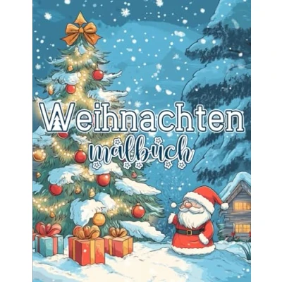 Abbildung von Weihnachten Malbuch: 50 Einzigartige Weihnachtsmotive zur Stressbewältigung und Entspannung Festliches Malbuch für Erwachsene, Kinder Jugendliche
