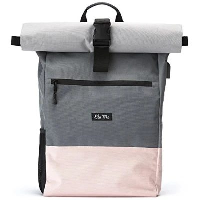 Abbildung von Ela Mo’s Rucksack Damen Schön und Durchdacht für Uni Reisen Freizeit Job mit Laptopfach &amp; Anti Diebstahl Tasche Rosa