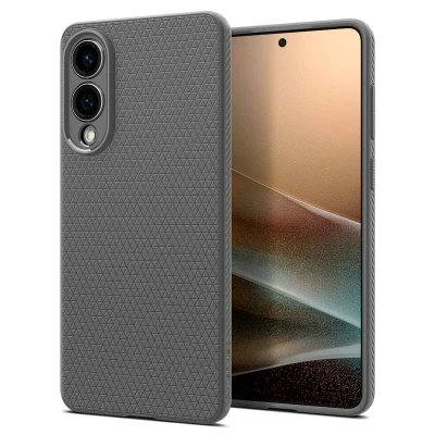 Abbildung von Samsung Galaxy S25 Edge Hülle Silikon Spigen Soft Case/Backcover Handyhülle Grau Shockproof/Stoßfest