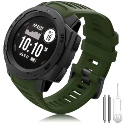Abbildung von TOPsic Kompatibel mit Garmin Instinct Armband, Uhrenarmband Silikon Ersatzarmband Leicht Fit Armbänder für Smart Watch