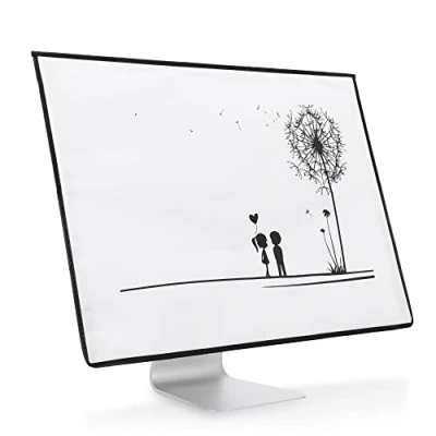 Abbildung von kwmobile Hülle kompatibel mit Apple iMac 24&quot; Fach für Magic Keyboard, Mouse und Kabel Pusteblume Love Schwarz Weiß