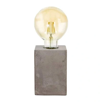 Abbildung von Eglo 49812 Beton Tischleuchte PRESTWICK E27 1X40W Keramik grau L:9cm B:9cm H:13cm mit Kabelschalter
