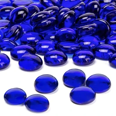 Abbildung von ARSUK Glassteine Deko Blau 0,955 kg Flache Steine Steinchen Party Tische, Vase und Aquarium Muggelsteine Blaue Flach Glas Nuggets für Hochzeiten