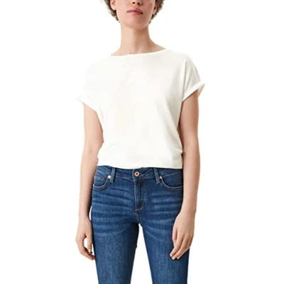 Abbildung von QS by s.Oliver Loose FIT Tshirt basic, Damen, Größe: XL, Ecru
