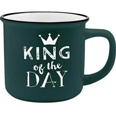 Abbildung von GRUSS &amp; CO Becher Motiv &quot;King&quot; New Bone China Porzellan, Emaille Optik, 35 cl Geschenk lustig 45771
