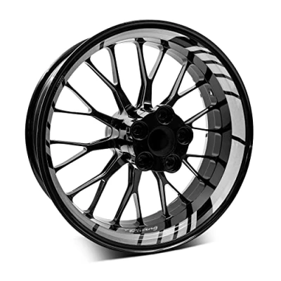 Abbildung von 18 teiliges Set Felgenrandaufkleber Sticker für Motorrad Auto Felgen Design Komplett Felgenaufkleber 15&quot; 16&quot; 17&quot; 18&quot; 19 Zoll MR020 (09 Silber Metallic)