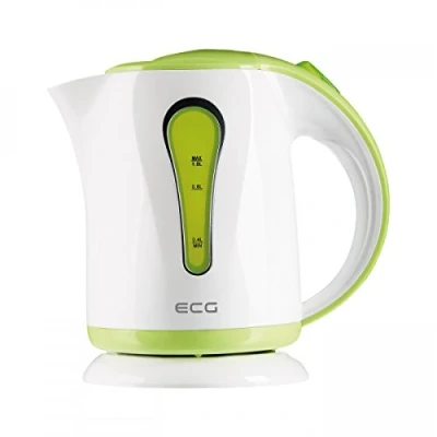 Abbildung von ECG green RK 1022 Elektrischer Wasserkocher, Beleuchtete Wasserstandanzeige, Hochwertiges Kunststoffdesign BPA FREI, 1,0 l Inhalt, 900 1100 W, Plastik, 1 Liter, Grün weiß