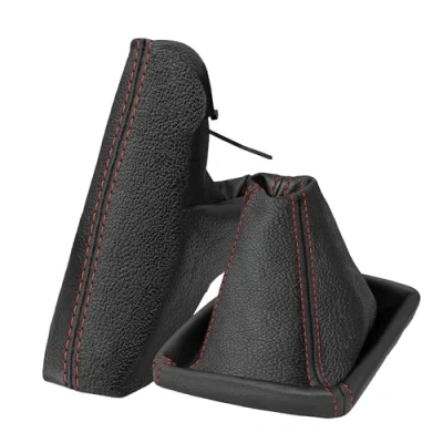 Abbildung von Schaltsack Handbremsmanschette Set kompatibel mit Opel Astra H Bj. 2004 2010 Echtleder Naht rot