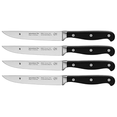 Abbildung von WMF Spitzenklasse Plus Steakmesser Set 4teilig, 22 cm, Made in Germany, Messer geschmiedet, Performance Cut, Klinge 12 cm