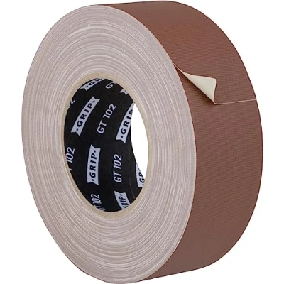 Abbildung von GRIP Eventbasics Gewebeband matt GT 102, 50 mm x m, Gaffa Tape ablösbar bis zu 3 Wochen, reflexionsfrei, schonendes Klebstoffsystem braun