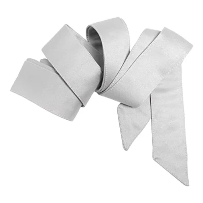 Abbildung von Maya Deluxe Women&#039;s Womens Ladies Satin Sash Waist Tie Ribbon Bow Accessory for Bridesmaids Bridal Wedding Prom Evening Occasion Belt, Soft Grey, L XL