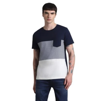 Abbildung von JACK&amp;JONES Herren JJSHANE Tee SS Crew Neck T Shirt, Navy Blazer, S