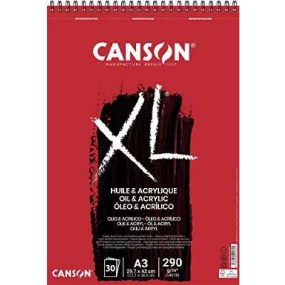 Abbildung von CANSON XL® Huile &amp; Acrylique, Öl und Acrylmalblock, DIN A3, 30 Blatt, 290 g/m²