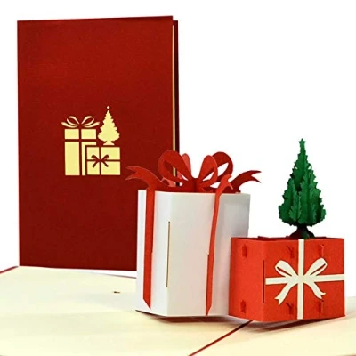 Abbildung von 3D Weihnachtskarte Pop up Geschenke, niedliche Geschenkidee für z.B. ein Geldgeschenk, W35