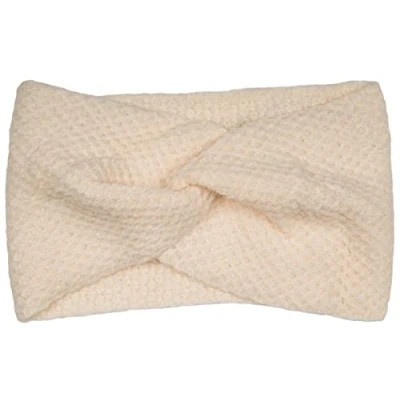 Abbildung von styleBREAKER Damen Strick Stirnband mit Waffelpatent Strickmuster und Twist Knoten, warmes Winter Haarband, Headband 04026060, Farbe:Creme Beige