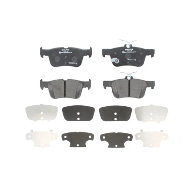Abbildung von DELPHI LP3151 Bremsbelagsatz mit akustischer Verschleißwarnung Anti Quietsch Blech Zubehör FORD: Galaxy Mk3 MPV, Focus Mk4 Hatchback