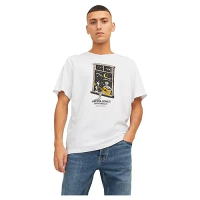 Abbildung von Jack &amp; Jones Jorchristmas Skull SS CREW NECK Tshirt print, Herren, Größe: Large, Bright white