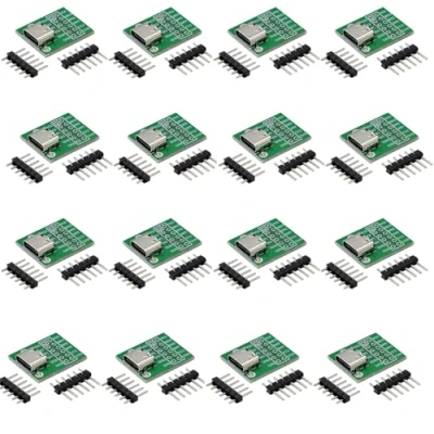 Abbildung von 16 Stück USB TYPE C auf Dip PCB Steckverbinder Pinnwand Testplatine Pin Header Adaptermodul