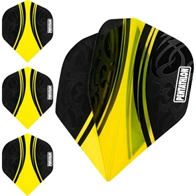 Abbildung von abcdarts Unisex Erwachsene Pentathlon Tribal Dart Flights, Gelb, Klassische EU