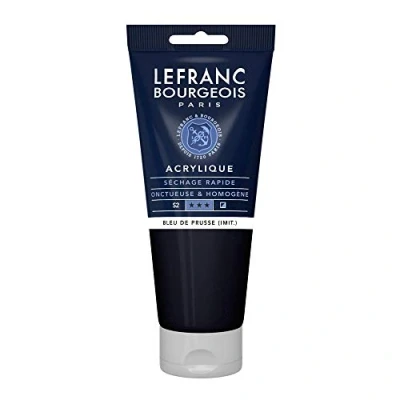Abbildung von Lefranc Bourgeois 300422 Fine Acrylfarbe Preußischblau Farbton, 200ml Tube, cremige auf Wasserbasis, schnell trocknend, lichtecht, wasserfest