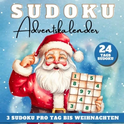 Abbildung von sudoku Adventskalender: 24 tage mit 3 Rätsel pro Tag bis Weihnachten (Leicht, Mittel, Schwer)
