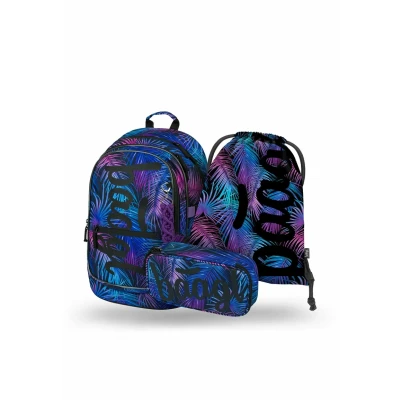 Abbildung von Baagl Schulrucksack Set Mädchen 3 Teilig, Schultasche für Grundschule Volksschule, Ranzen mit Brustgurt, Ergonomischer Schulranzen (Palm)