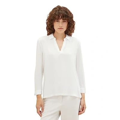 Abbildung von TOM Tailor Langarmshirt, Damen, Größe: Medium, Whisper white