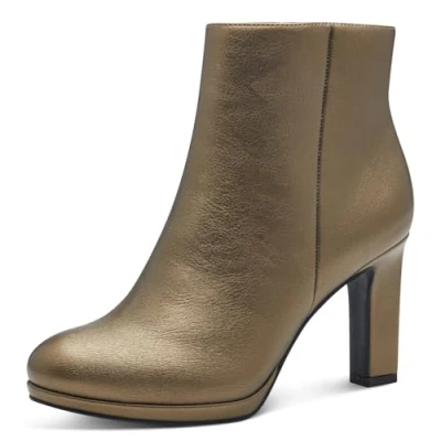 Abbildung von MARCO TOZZI Damen Stiefeletten mit Absatz Elegant Reißverschluss, Gold (Dark Gold), 37 EU