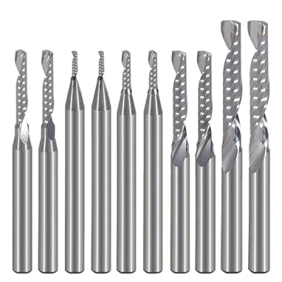 Abbildung von CNC Fräser Bits,Gravur Bits,Schaftfräser,einschneidige Spirale, Upcut Router Bit, 1/8 Schaft,Wolframstahl,Gravur, Schnitzwerkzeug Set für MDF, Acryl, PVC