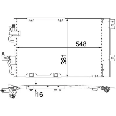 Abbildung von MAHLE ORIGINAL AC 378 000S Klimakondensator mit Dichtring, Trockner 12 11,78 543 OPEL: Zafira B, Astra H Caravan, GTC